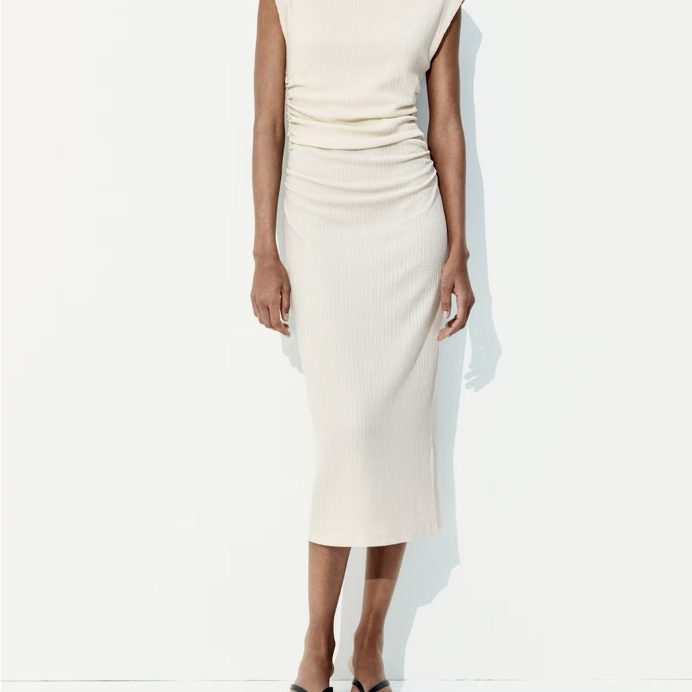 H&M Cream Midi Dress